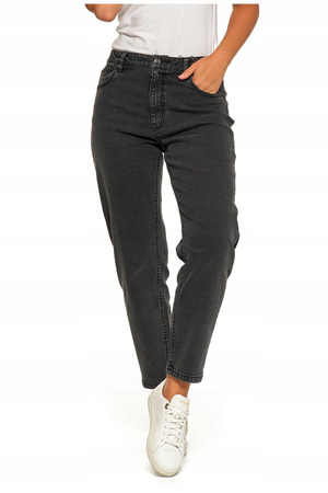 Spodnie Mom Fit Jeansowe Damskie z Wysokim Stanem Luźne Jeansy MORAJ 