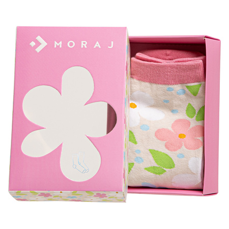 SKARPETY W PUDEŁKU UROCZE KWIATKI NA PREZENT SKARPETKI MORAJ 2-PAK