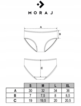 Figi Damskie Bikini Majtki Klasyczne Wygodne Bawełniane 3-PAK MORAJ 