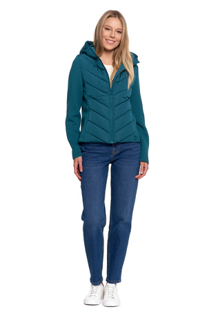 KRÓTKA KURTKA DAMSKA PRZEJŚCIOWA Z KAPTUREM NA JESIEŃ CIEPŁA MORAJ