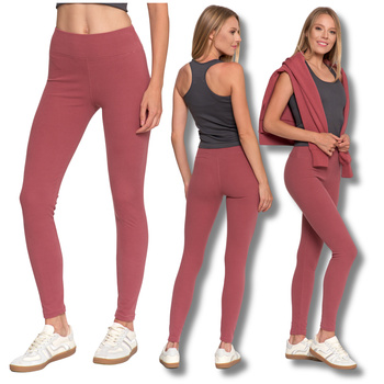 LEGGINSY DAMSKIE PRĄŻKOWANE GETRY Z WYSOKIM STANEM I SZEROKI PAS MORAJ