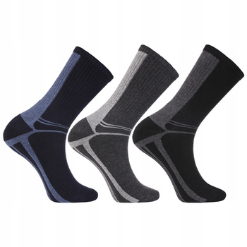 Skarpety Męskie Ciepłe Thermo na zimno Długie Prążkowane 3-PAK MORAJ