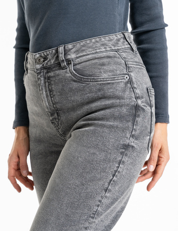 SPODNIE MOM FIT JEANSOWE DAMSKIE WYSOKI STAN LUŹNE MODNE JEANSY MORAJ