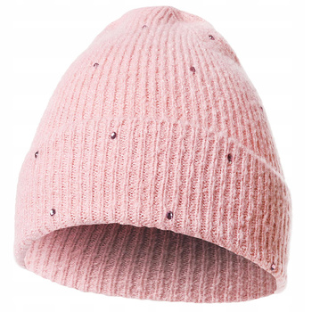 Elegancka CZAPKA DAMSKA z Kryształkami Modna Stylowa Prążkowana MORAJ