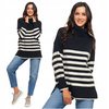 SWETER DAMSKI w Paski Golf Luźny Wygodny Beżowy Stylowy na Jesień MORAJ 