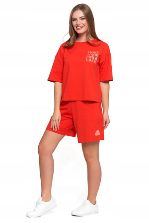 Luźny T-SHIRT DAMSKI Koszulka Bawełniana Bluzka z Krótkim Rękawem MORAJ 