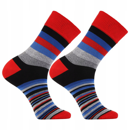 Wysokie Skarpety w Kolorowe Paski Skarpetki Garniturowe 3-PAK MORAJ