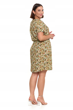 SUKIENKA DAMSKA MINI Zwiewna Kopertowy Dekolt Wiązana Elegancka MORAJ 