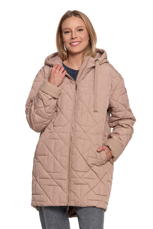 ELEGANCKA KURTKA DAMSKA PRZEJŚCIOWA Z KAPTUREM NA JESIEŃ CIEPŁA MORAJ
