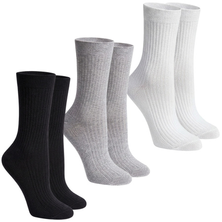 SKARPETY DAMSKIE MORAJ SKARPETKI PRĄŻKOWANE DŁUGIE KLASYCZNE 3-PAR