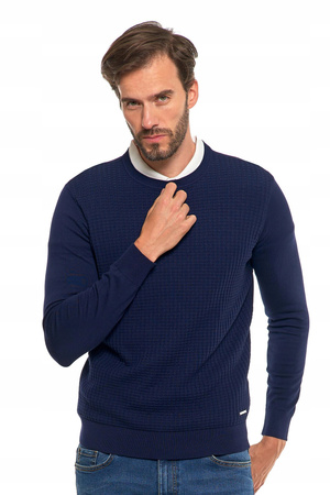 Elegancki SWETER MĘSKI Klasyczny Okrągły Dekolt Modny Kolor MORAJ 