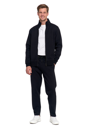 BLUZA MĘSKA DRESOWA ZE STÓJKĄ ZAPINANA NA ZAMEK GŁADKA ELEGANCKA MORAJ