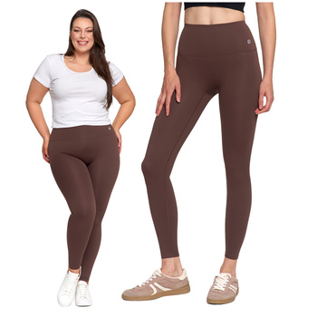 SPORTOWE LEGGINSY DAMSKIE WYSOKI STAN GŁADKIE KRYJĄCE MODELUJĄCE MORAJ