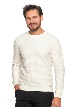 SWETER MĘSKI Elegancki Klasyczny z teksturą Modny Bawełniany MORAJ