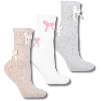 CIEPŁE SKARPETKI DAMSKIE SKARPETY Z KOKARDKAMI UROCZE MORAJ 3-PAR