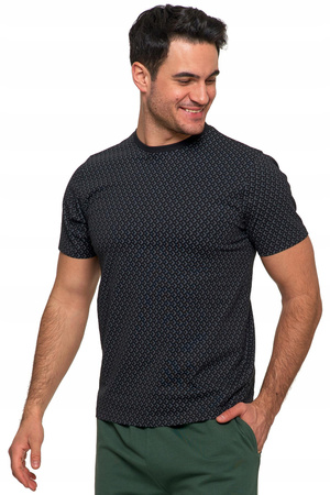 T-Shirt Męski Klasyczny Bawełniany na Krótki Rękaw Modne Wzory MORAJ 