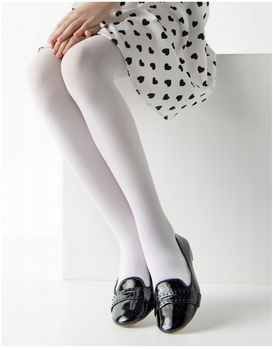 Rajstopy Dziewczęce Grubsze 40DEN Białe Microfibra na Komunię MORAJ