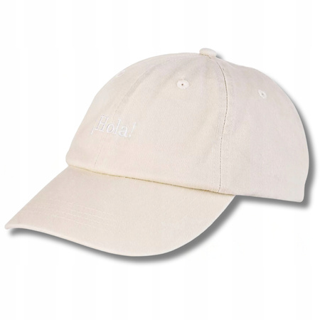 Czapka z Daszkiem Klasyczna Bejsbolowa Unisex Sportowa Bawełna Beżowa MORAJ