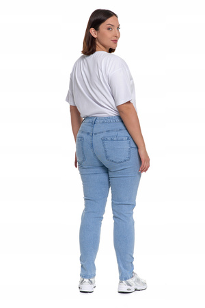 Jeansy Spodnie Damskie Rurki z Wysokim Stanem Klasyczne Skinny MORAJ 