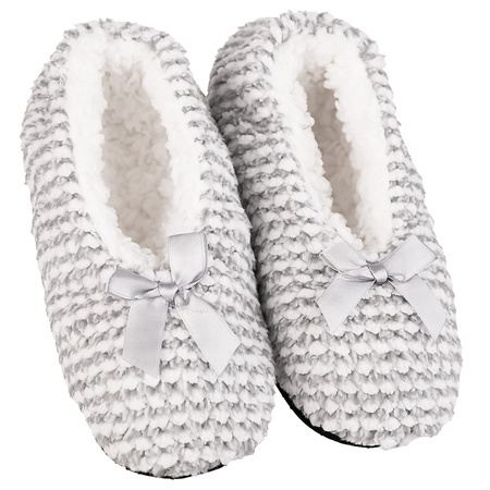 KAPCIE DAMSKIE BAMBOSZE MIĘKKA PODESZWA PAPCIE Z ABS KOKARDKI MORAJ