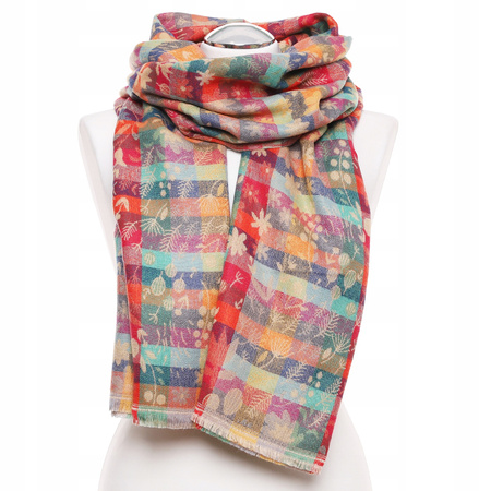 SZAL DAMSKI Szalik Kolorowy Boho Duży Elegancki Jesienny w Kwiaty MORAJ