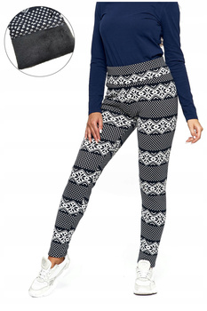 Legginsy Damskie Ocieplane Wzorowane MORAJ