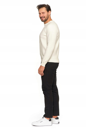 SWETER MĘSKI Elegancki Klasyczny z teksturą Modny Bawełniany MORAJ