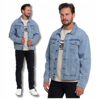 KURTKA JEANSOWA MĘSKA Katana Klasyczna Modna na Guziki Bawełniana MORAJ