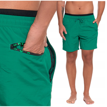 KĄPIELÓWKI SPODENKI KĄPIELOWE SZORTY MĘSKIE Z KIESZENIAMI ZIELONE MORAJ