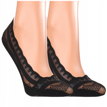 Koronkowe Stopki Damskie Eleganckie Skarpetki Balerinki MORAJ 1-PARA
