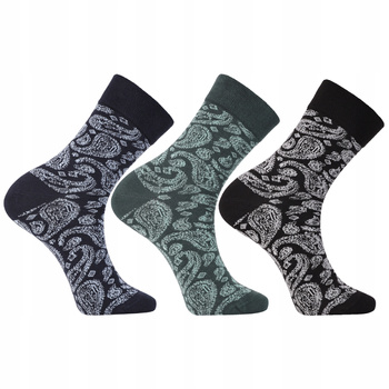 Wysokie Skarpetki MORAJ Skarpety Garniturowe Wzorzyste 3 PARY