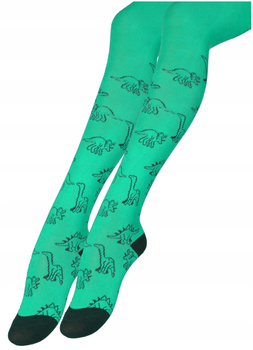 Rajstopy Dziecięce Ciepłe Miękkie Wygodne Bawełna w Dinozaury MORAJ