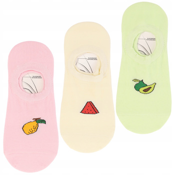 Niskie Skarpetki Damskie STOPKI z Silikonem Kolorowe MORAJ 3-PAK