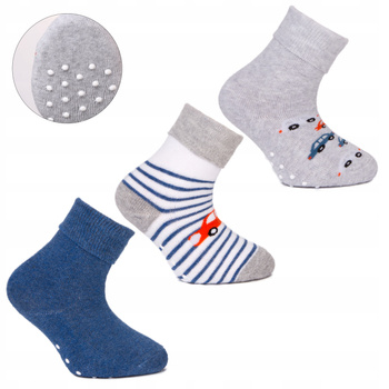 Skarpetki Dziecięce ABS auta MORAJ 3 PARY