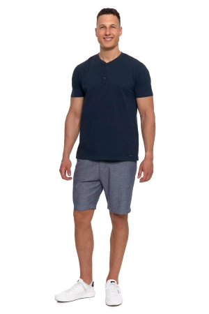 T-SHIRT MĘSKI MORAJ KOSZULKA KRÓTKI RĘKAW PROSTA ROZPINANY DEKOLT MODNA