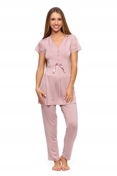 Piżama Damska Elegancka Wiskoza Koronka MORAJ