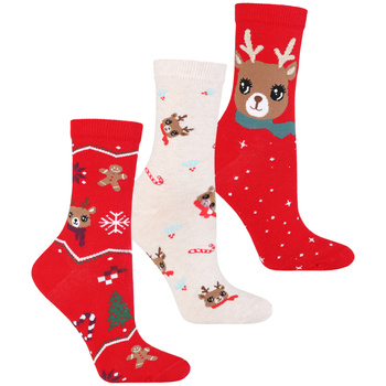 ŚWIĄTECZNE SKARPETY RENIFERY SKARPETKI PREZENT NA ŚWIĘTA MORAJ 3-PAR