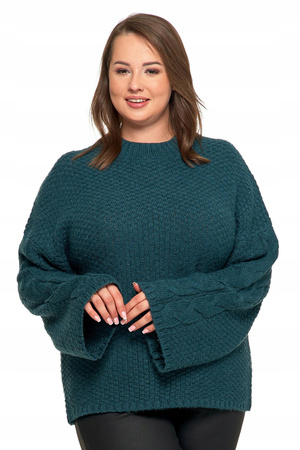 Luźny SWETER DAMSKI Szerokie Rękawy Modny Kobiecy Półgolf MORAJ 