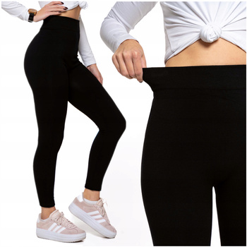 Ocieplane Legginsy Damskie Uniwersalne Gładkie Ciepłe Wysoki Stan MORAJ