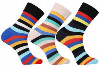 Kolorowe Skarpety Męskie MORAJ Wysokie Skarpetki Garniturowe 3-PAK