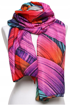 Szal Damski Wiosenny Mocno Kolorowy Lekki Delikatny Zwiewny Cienki MORAJ