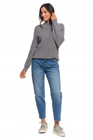 SWETER DAMSKI Luźny Miękka Dzianina Modny Kobiecy Pół Golf MORAJ 