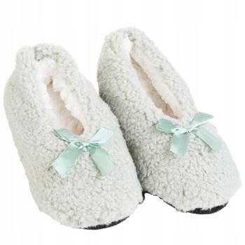 Papcie z Kokardką Kapcie Bambosze Domowe Ciepłe z ABS Miękkie MORAJ