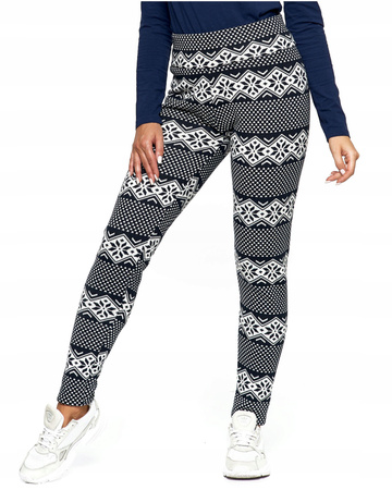 Legginsy Damskie Ocieplane Wzorowane MORAJ 