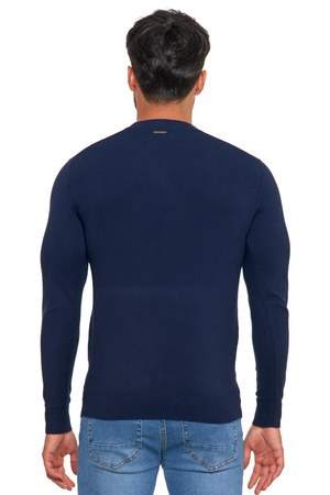 Sweter Męski Elegancki Modny Okrągły Dekolt Klasyczny Wiskoza MORAJ 