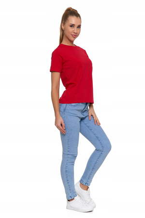 Koszulka Damska T-SHIRT PREMIUM Bawełna Krótki Rękaw Okrągły Dekolt MORAJ 