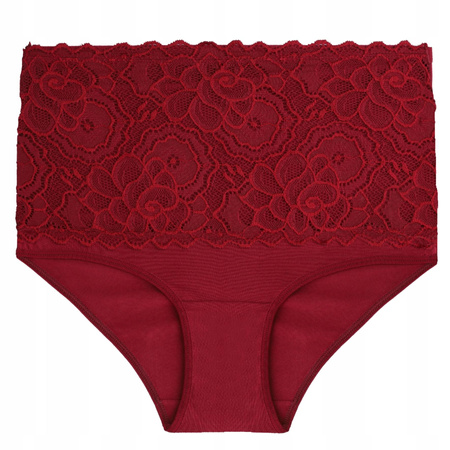 MAJTKI DAMSKIE z Koronką Wysoki Stan Maxi Bikini Bawełniane 3-PAK MORAJ 
