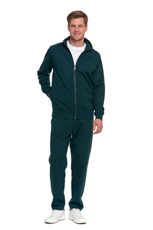 BLUZA MĘSKA DRESOWA ZE STÓJKĄ ZAPINANA NA ZAMEK GŁADKA ELEGANCKA MORAJ