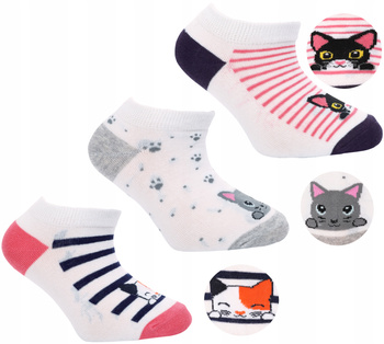 Skarpetki Stopki Dziecięce KOTKI MORAJ 3PARY