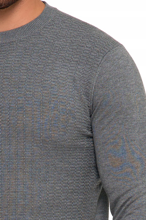 Sweter Męski Elegancki Modny Okrągły Dekolt Klasyczny Wiskoza MORAJ 